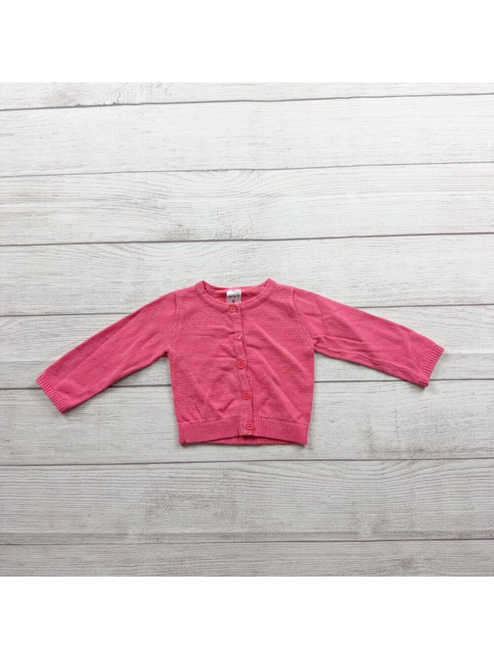 Carter's Pink Button Up Baby Cardigan Lightweight Cotton Long Sleeve 6-9 Months